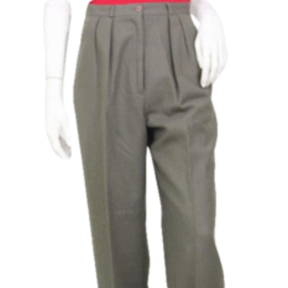 Alfred Sung 100% Wool Olive Pleated Dress …